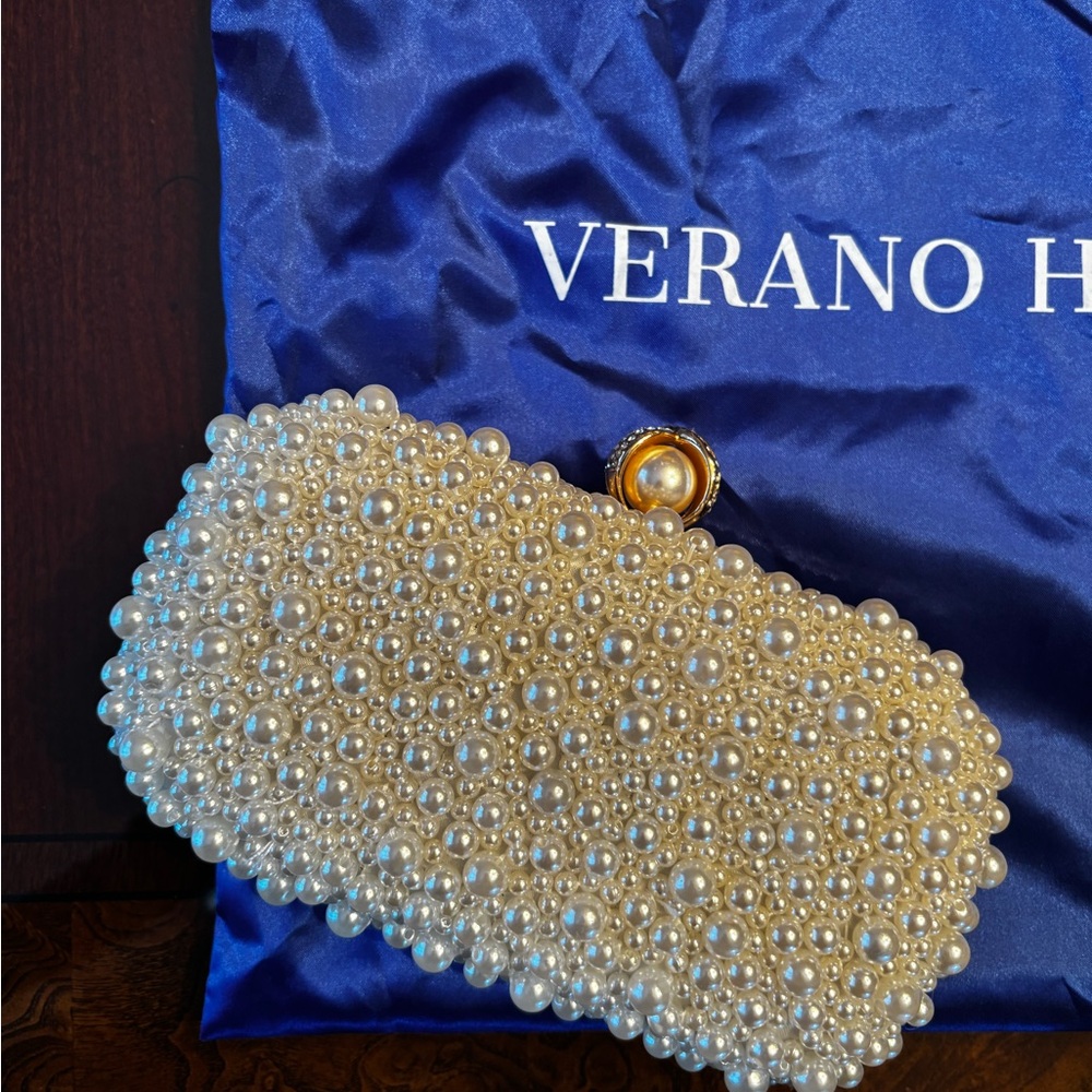 VERANO HEIRLOOM Pearl Beaded Clutch - Ivory